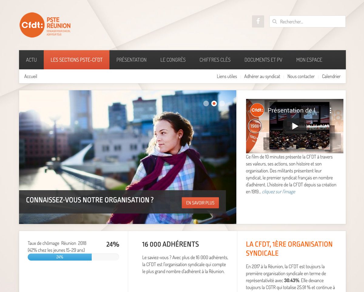 Site internet CFDT PSTE Réunion - Novacom