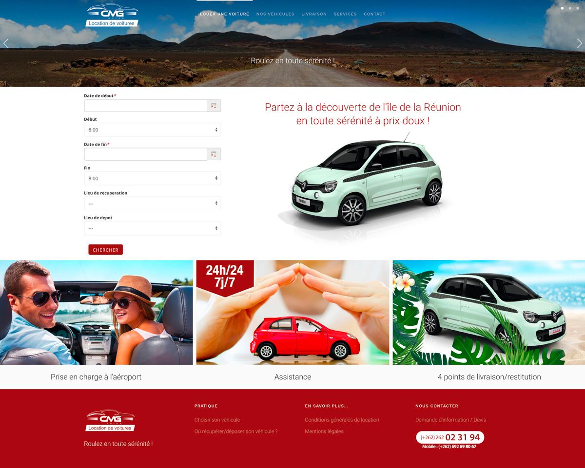 Site internet CMG Location Réunion - Novacom